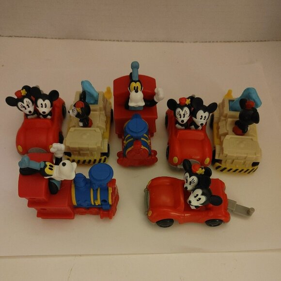 Disney Mickey And Minnie Runaway Railway Mcdonald Happy Meal Toys. Lot of 7 - Picture 1 of 5